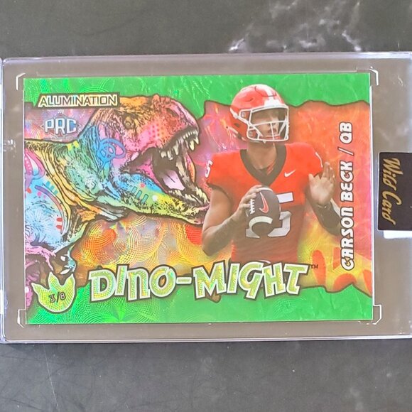Carson Beck 2023 Wild Card Alumination Dino-Might  Green 3/8 #AD-CB - Picture 1 of 7